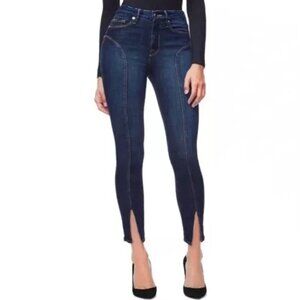 Good American Good Leg Skinny Crop Denim Jeans Womens 14/32 GLCP103C Stretchy